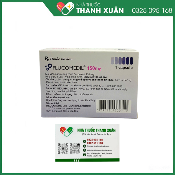 Thuốc Flucomedil 150mg điều trị nhiễm nấm Candida